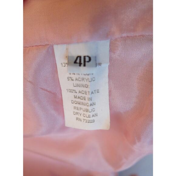 Marvin Richards Wool Short Teddy Jacket Size 4P Pink Black Cozy Retro Vintage - Picture 11 of 12